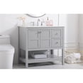 thumbnail image 2 of Elegant Decor Theo 36" Solid Wood Single Bathroom Vanity with Backsplash in Gray, 2 of 8