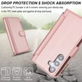 thumbnail image 5 of ELEHOLD for Samsung Galaxy A54 5G PU Leather Wallet Case, with Card Holder Strap Shoulder Lanyard for Women Men, Durable Zipper Kickstand Cover for Samsung Galaxy A54 5G,Rosegold, 5 of 10
