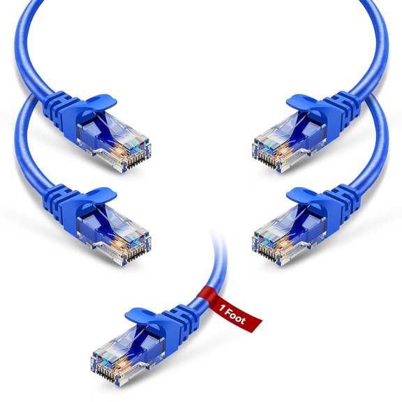 NewYork Cables Cat6 5-Pack 1ft RJ45 UTP LAN Patch Cable – Blue