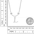 thumbnail image 3 of Gem Stone King 925 Sterling Silver Initial Letter Charm Pendant Necklace for Women with White Moissanite - Elegant Dangling Design on 18 inch Box Chain, 3 of 4