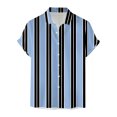 thumbnail image 3 of Camisas De Franela Para Hombre Hombres manga corta primavera verano casual impreso camisas top blusa camisas (Blue, S), 3 of 5