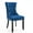 Blue, variant on Set of 2 Velvet Fabric Dining Chairs Luxury Tufted Back with Nailed Trim and Back Ring Pull Home Kitchen Dining Room Chairs Armless Accent Side Chairs Solid Rubber Wood Legs