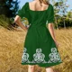thumbnail image 5 of Vestido de manga corta con trébol celta para mujer, vestidos de verano para mujer, vestidos de fiesta para mujer, vestidos de verano para mujer, 5 of 7