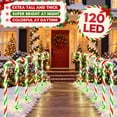 thumbnail image 4 of 30" 10PK 120LED Christmas Candy Cane Pathway Lights Outdoor Yard Decoration 8 Lighting Modes Flashing Outdoor Thicken Lighted Christmas Candy Decor for Garden, 4 of 12