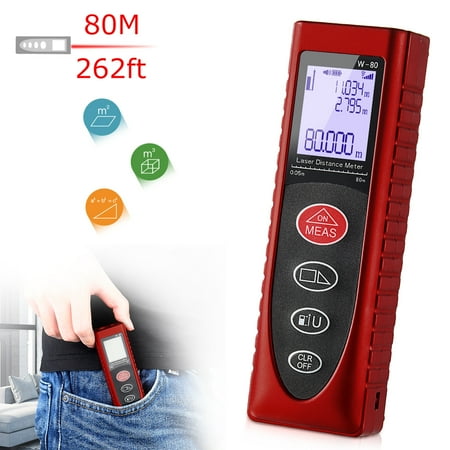 TOOLTOO 262-ft Laser Distance Measure,with LCD Display Screen and Pythagorean Mode ,Measure Distance, Area and