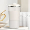 thumbnail image 3 of Taza de viaje de café con aislamiento al vacío de acero inoxidable para bebidas heladas y bebidas calientes, vasos de viaje de doble pared con tapa a prueba de derrames, regalo para el automóvil para, 3 of 4