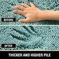 thumbnail image 2 of Alfombra de baño Alfombra de baño Alfombras de baño para baño Alfombras de baño antideslizantes Alfombra de chenilla extra gruesa 17 "x 24" Absorbente Suave Shaggy Lavable Secado rápido Alfombras de felpa para bañeras - NavyCanal Blue (con respaldo) 20 "x 32", 2 of 5