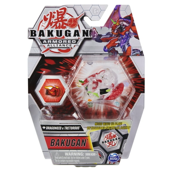 Bakugan, Fused Diamond Dragonoid x Tretorous, 2-inch Tall Armored Alliance Collectible Action Figure and Trading Card
