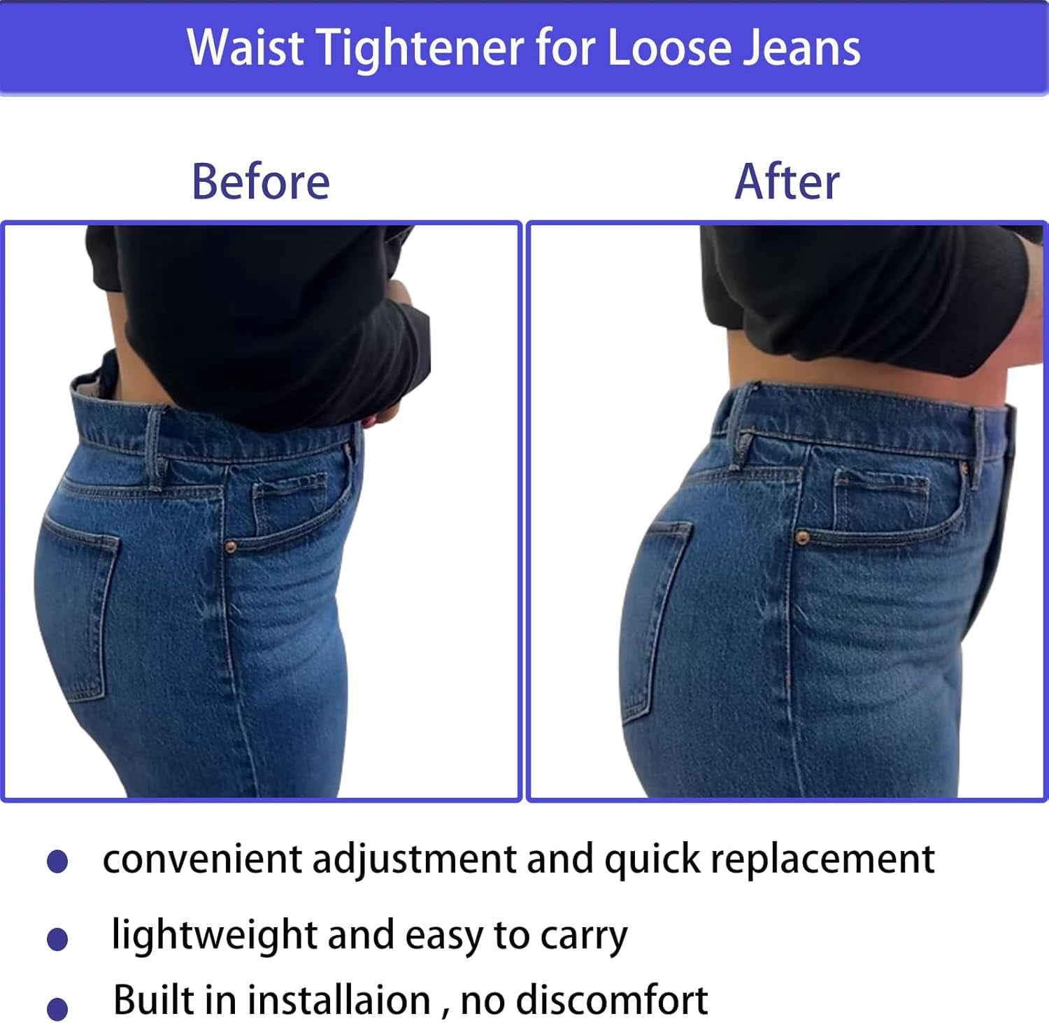 12 Pcs Waist Tightener for Pants Women Loose Jeans Adjustable Elastic Jeans Button Tightener for Waist Tightener,Button Holes Pants Waist Extender Elastic Waist Extenders for Pants Women Men Kids