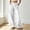 White, variant on Womens Wide Leg Linen Pants Summer Beach High Waisted Cropped Flowy Pants Dressy Casual Beach Pants with Pockets(Coffee,XL)
