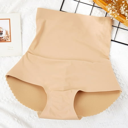 YWDJ Womens Shaping Underwear Lightweight High Waist No Show Butt Pads Enhancer Panties Padded Hip Underwear Shapewear Butts Lifter Lift Panty Fake Padding Briefs Beige M