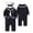 Blue, variant on .com Baby Boy Marine Sailor Cotton Romper Onesie with Hat and Necktie 3pcs Holiday Outfit Costume