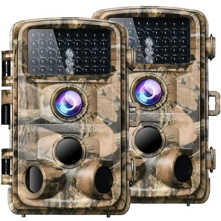 CAMPARK 2 PACK Trail Camera 4K 42MP Hunting Game Camera with infrared Night Vision 44pcs 940nmn 120°Wide-Angle Waterproof 2.4 LCD Trail Cam for Wildlife Monitoring