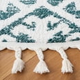 thumbnail image 3 of SAFAVIEH Moroccan Tassel Desmond Southwestern Shag Area Rug, Green/Ivory, 6'7" x 6'7" Round, 3 of 8