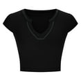 thumbnail image 5 of Lindreshi Crop Tops for Women Clearance Women's Summer V-Neck Short Sleeve Umbilical Tank, 5 of 5