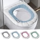 thumbnail image 1 of Funda de asiento de inodoro engrosada con asa - Anillo de punto lavable 4 Seasons, diseño de contorno completo para inodoros redondos y alargados, 1 of 9