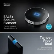 SecuX V20 Crypto Hardware Wallet- Infineon CC EAL5+ Secure Element, Bluetooth, Cross-platform,2.8 Color Touchscreen;BTC, ETH, BNB, BSC, ADA, XRP, DOGE, BCH, LTC, XLM; ERC-20/TRC-10,20/BEP-20 Tokens