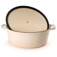 thumbnail image 2 of BergHOFF Neo 4pc Cast Iron Cookware Set, Grill Pan, Fry Pan & Oval Dutch Oven, Meringue, 2 of 9