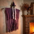 thumbnail image 4 of Gallickan Halloween Decoration Scene Setting Props, Spooky Hanging Witch Pendant, Plastic, Purple, 1pc, 4 of 7