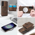 thumbnail image 4 of Allytechgroup Detachable Cards Holder Case for Samsung Galaxy S25, RFID Blocking 2 In 1 Wallet PU Leather Case with Stand Compatible with Magsafe Shockproof Cover for Samsung Galaxy S25, Brown, 4 of 5