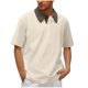 thumbnail image 2 of pstuiky Camisas de manga corta para hombre, Blusa informal de manga corta con cuello vuelto y botones de color liso para hombre camisas casuales para hombre m, 2 of 6