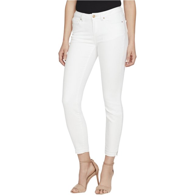 Jeans Vintage America Ajustados con Flecos Bohemios para Mujer Blanco 8