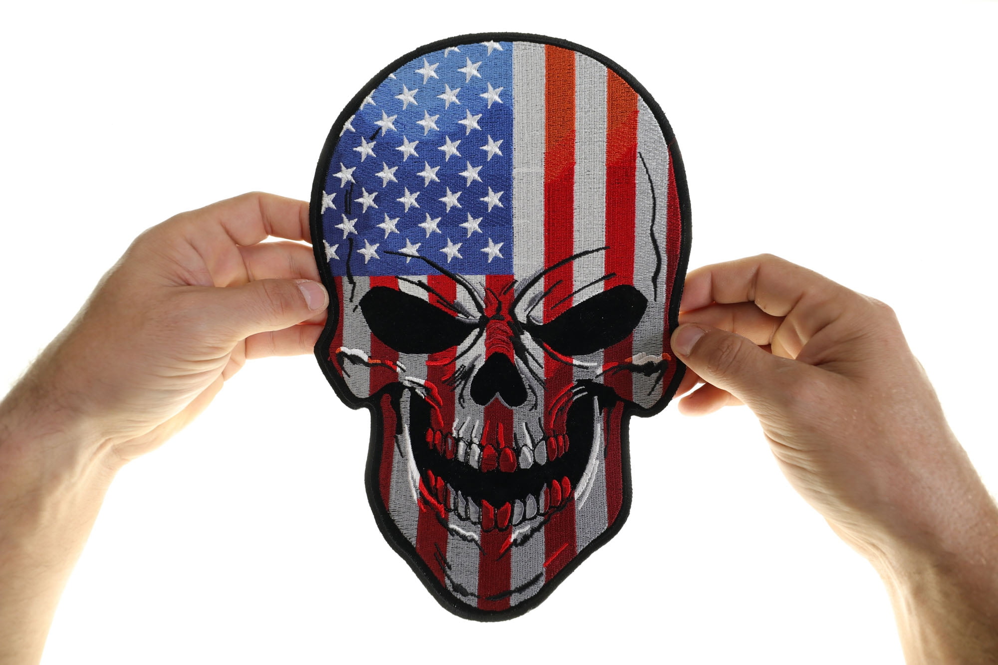 American Flag Skull Patch