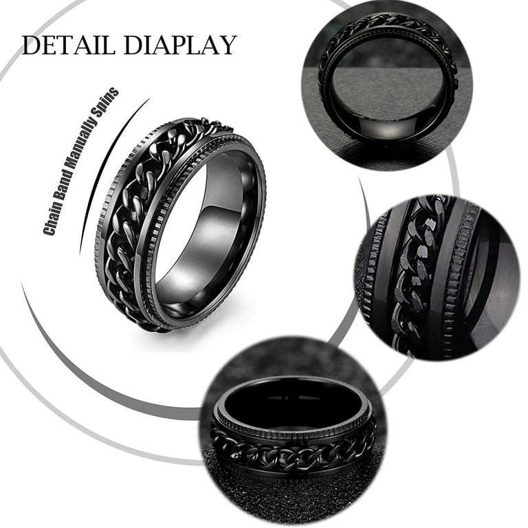Vær stille karakter Intens Techinal 4 Pcs Daily Casual Couple Fidget Spinner Rings Set Stainless Steel  Fashion Jewelry for Men Women Cool Bands Rings Wedding Anniversary Daily  Casual Accessories - Walmart.com