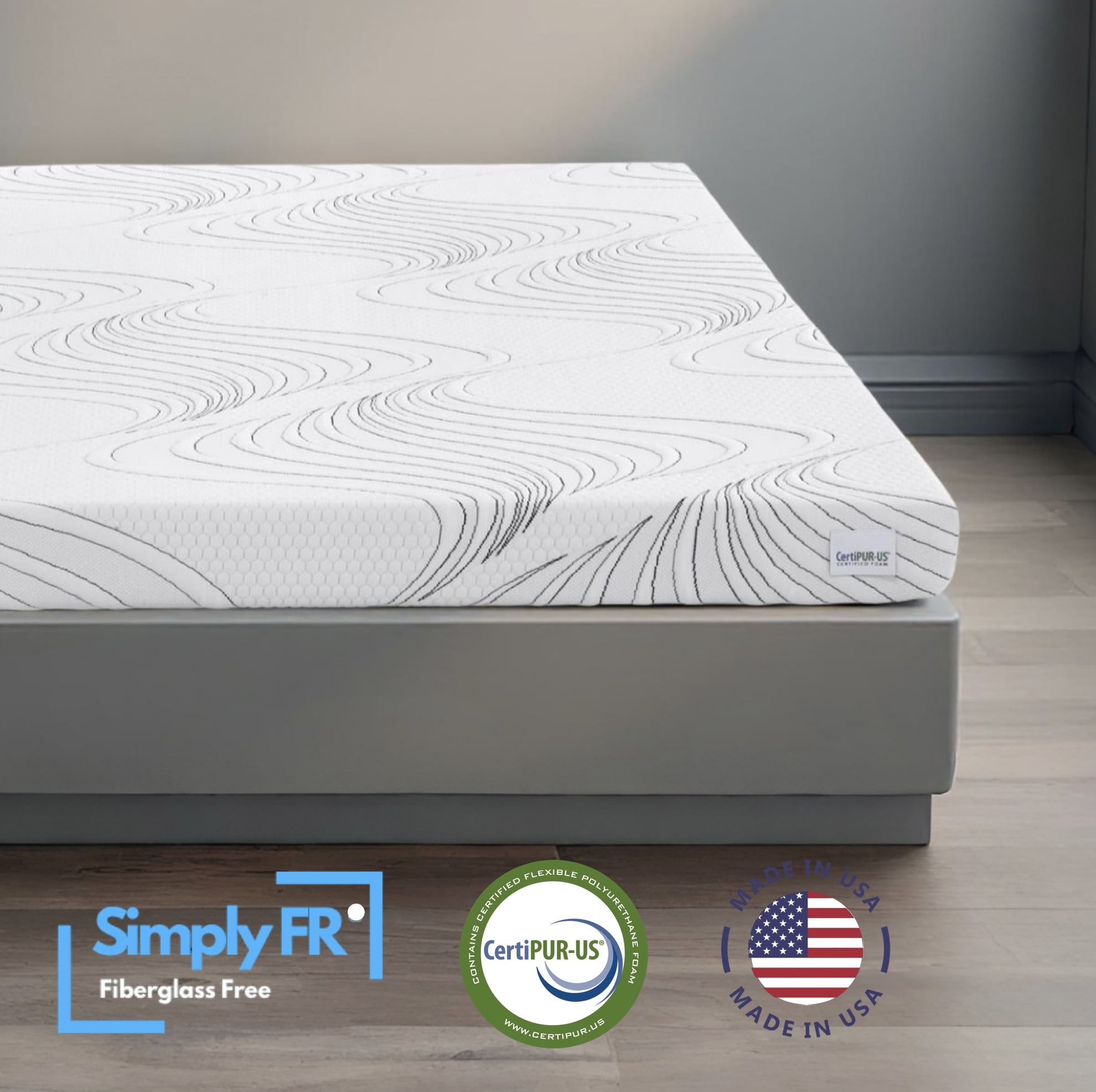 Memory Foam Replacement Mattress for Queen Sleeper Sofa Couch Bed 4-inch, Made In USA by Brookshire Rest