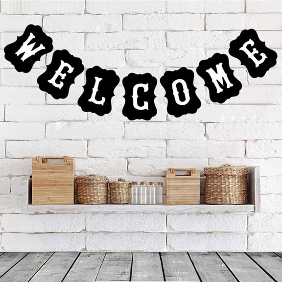 KALLORY 1Set Welcome Banner Decorations Kraft Paper For Classroom Decoration Birthday Party Supplies Wedding