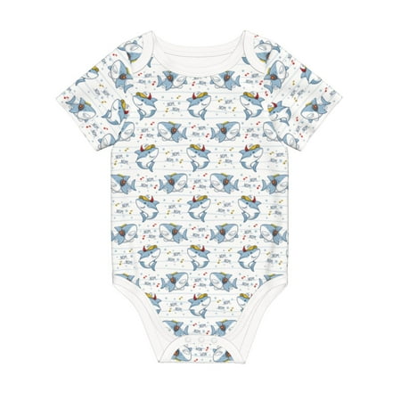 

Matuu Music Shark for Baby Short-Sleeve Bodysuit Soft Cotton Comfortable and Breathable Perfect for Newborns and Infants