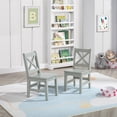 thumbnail image 4 of eHemco Solid Hard Wood Kids Table and Chair Set (2 Chairs Included), Sage Green, 3 Piece Set, 4 of 7