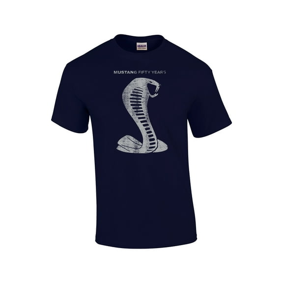 Ford Short Sleeve T-shirt Mustang 50 Years Cobra-Navy-XXXL