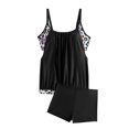thumbnail image 6 of Busydd Women Swimsuits S-3XL 2 Piece Tankini with Boyshorts Trendy Print Strap Bathing Suit Round Neck Swimwear, 6 of 6