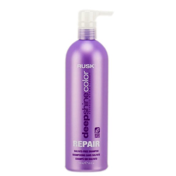 Rusk Deepshine Color Repair Sulfate - Free Shampoo , Size : 25 oz Hair - Pack of 2 w/ SLEEKSHOP Teasing Comb
