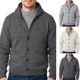 thumbnail image 6 of Men's Hooded Cardigan Sweater Button Front Knit Long Sleeve Casual Jacket, 6 of 6