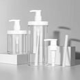 thumbnail image 2 of 500ml Pump Bottle Dispenser Wide Mouth Clear Shower Soap Dispenser Refillable PET Storage Bottle, 2 of 8