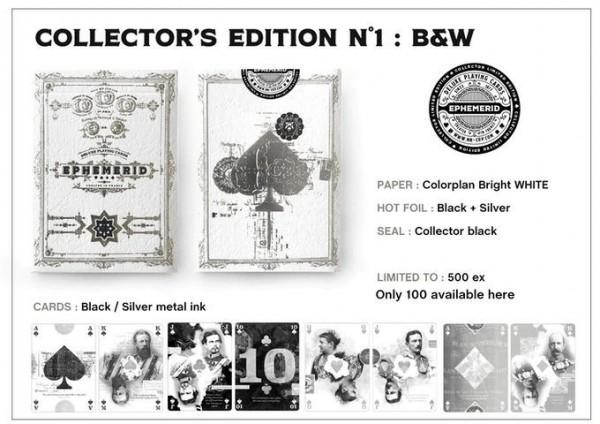 EPHEMERID Playing cards - White Collectors #1 B&W by Mr. Cup
