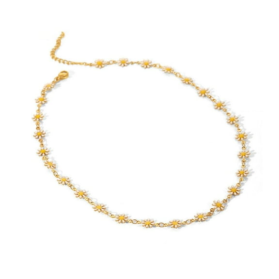 Little Daisy Flower Necklace, Sunflower Necklace, Colourful Flowers, Elegat