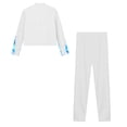 thumbnail image 5 of YONGHS Girls Figure Ice Skating Training Suit Practice Jacket Outerwear with Rhinestones Leggings Set White 16, 5 of 6