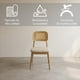 thumbnail image 3 of Ilios Innova | Paquete de 2 Sillas Vela de Comedor de Madera de Caucho, Estilo Nórdico con Respaldo de Ratán PE y Asiento Acolchado de Tela, Sillas Decorativas Modernas, 3 of 9