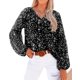 thumbnail image 1 of Blusa BTFBM Boho con estampado floral de chifón con cuello en V y manga larga, 1 of 6