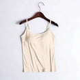 thumbnail image 7 of CFMIURAN Women's Spaghetti Strap Tank Tops with Built-in Bra Adjustable Straps Twist Front Cropped Slim Fit Summer Casual Solid Color Sleeveless Camis Blouses(Beige, 6XL), 7 of 7