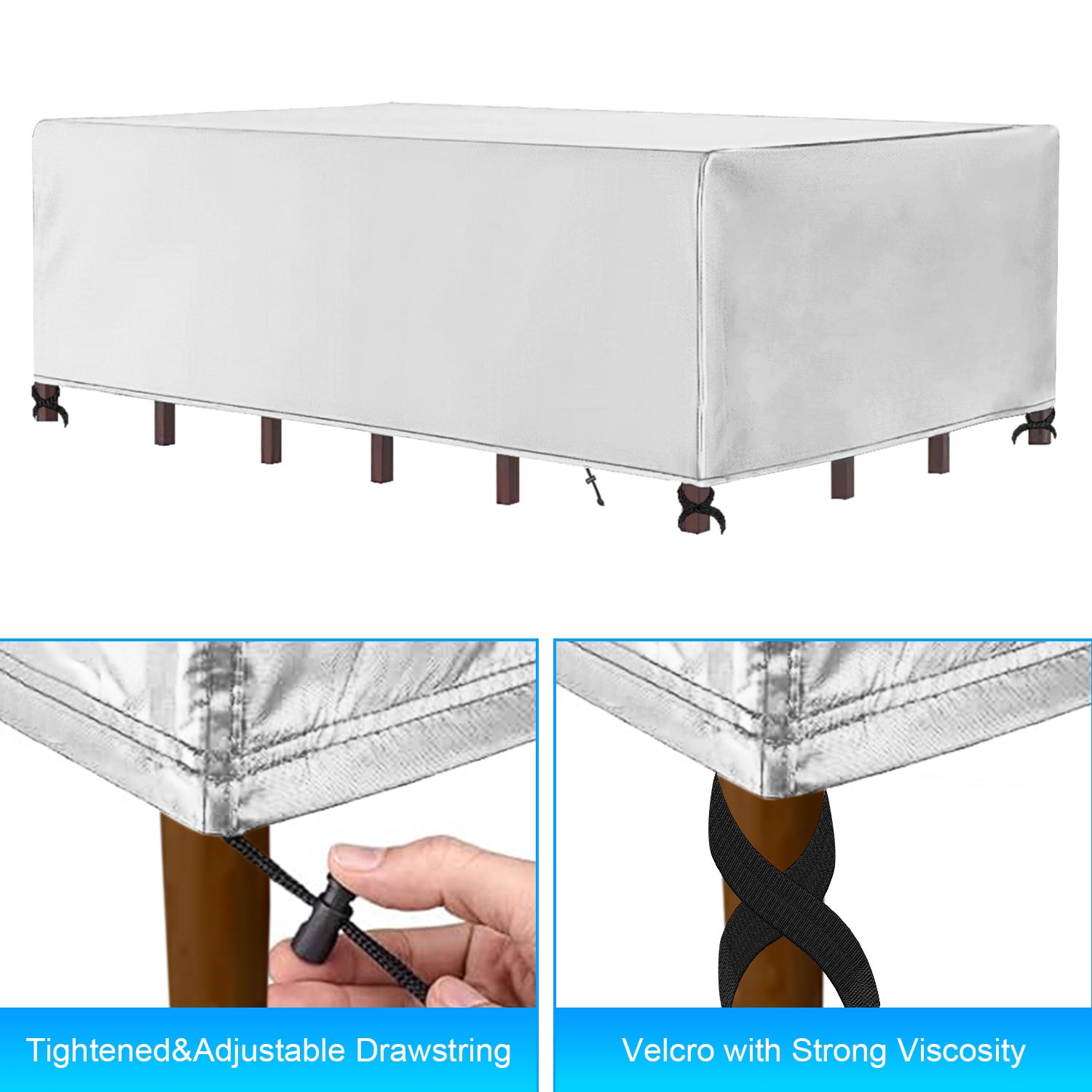 Patio Furniture Covers, Outdoor Furniture Cover Waterproof, General Purpose, Outside Table and Chair Covers, Heavy Duty Oxford Patio Table Cover for Outdoor Table Chair Sofa(70.86"L×47.24"W×29.13"H)