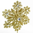 thumbnail image 3 of Ornativity Glitter Snowflake Tree Topper - Gold sparkling Gem Christmas Tree Decoration, 3 of 6