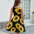 thumbnail image 6 of Sunflower Black Background Sleeveless Dress Women Summer Evening Dresses Ladies Sundress, 6 of 7