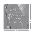 thumbnail image 3 of Together Favorite Place Grey Stripe Leaf 24 x 24 Glass Wall Hanging Sign, 3 of 4