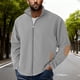 thumbnail image 1 of pstuiky camisas de manga larga para hombre, Blusa/abrigo informal y moderno para hombre, de color liso, con solapa, cremallera y manga larga, de terciopelo y ondas de agua. m, 1 of 7