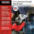 thumbnail image 3 of Llave para tubos RIDGID 47057 modelo 812 de aluminio, 12 pulgadas/30 cm, 3 of 9