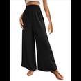thumbnail image 1 of Pantalones Palazzo de para Mujer, de Pierna , Estilo Bohemio, de Cintura Alta, Informales, para Estar en Casa, para Vacaciones en la Playa. Negro M, 1 of 10